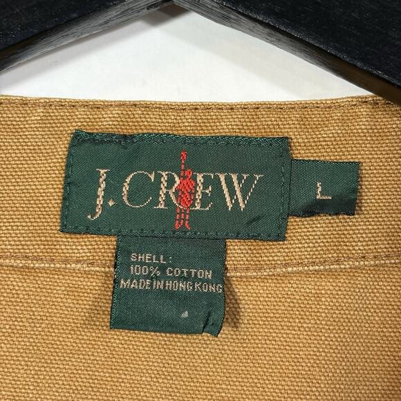 Vintage Vest J Crew 1980s Fishing Hunt Duck Utility Brown Tan Countryside Chic L - Picture 3 of 12